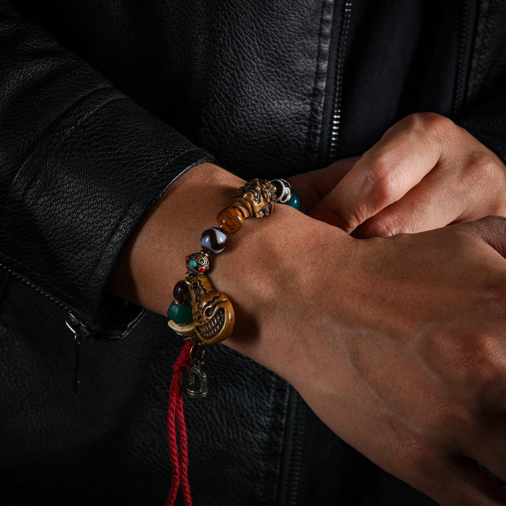 Tibetan Amulet Bone Bracelet
