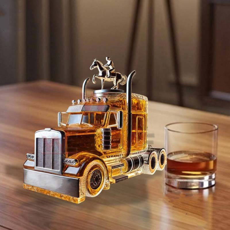 Truck Shape Glass Whiskey Decanter / Empty Whiskey Bottle