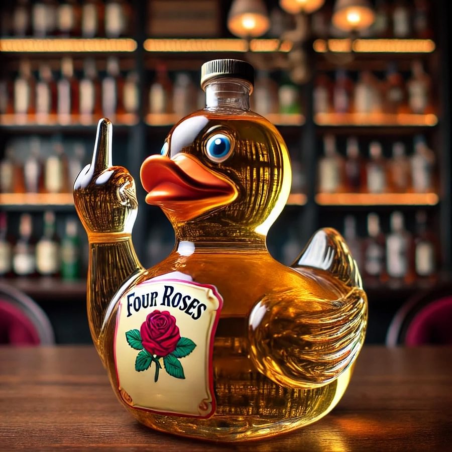Funny Finger Decanter Duck Bottle
