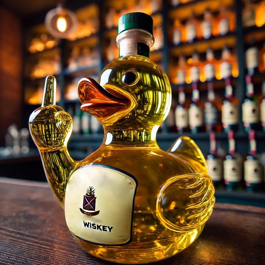 Funny Finger Decanter Duck Bottle