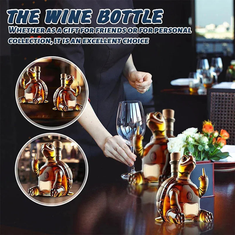 Funny turtle Shape Empty Whiskey Bottle