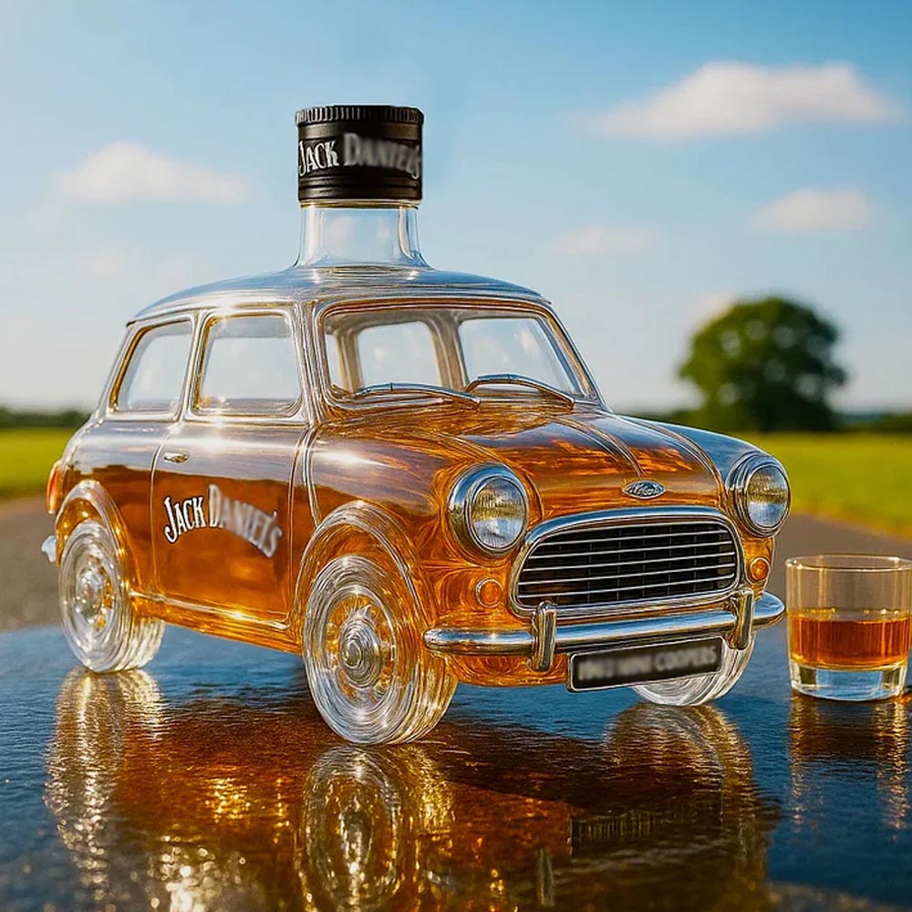 Retro Cooper Car Shape Whiskey Decanter / Empty Whiskey Bottle