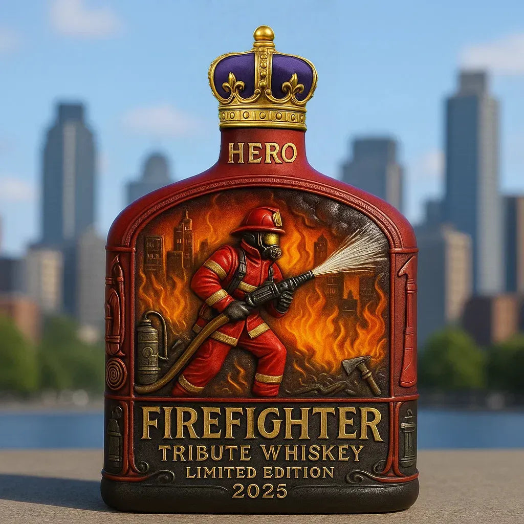 Firefighter Tribute Whiskey Decanter / Empty Whiskey Bottle
