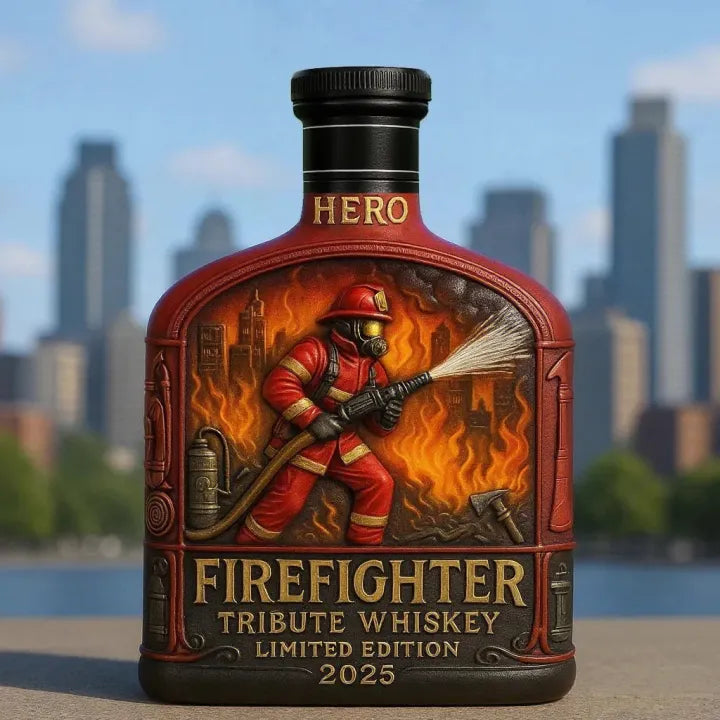 Firefighter Tribute Whiskey Decanter / Empty Whiskey Bottle