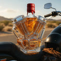 V-Twin Engine Glass Decanter for Bar Decor and Gifts Whiskey Bottle