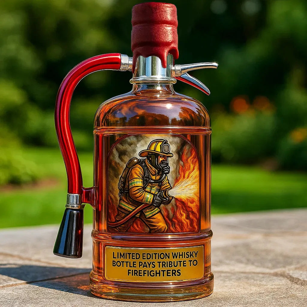 Firefighter Tribute Whiskey Decanter / Empty Whiskey Bottle