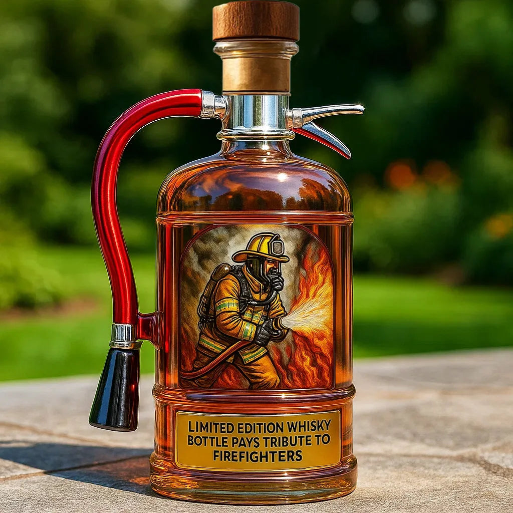 Firefighter Tribute Whiskey Decanter / Empty Whiskey Bottle