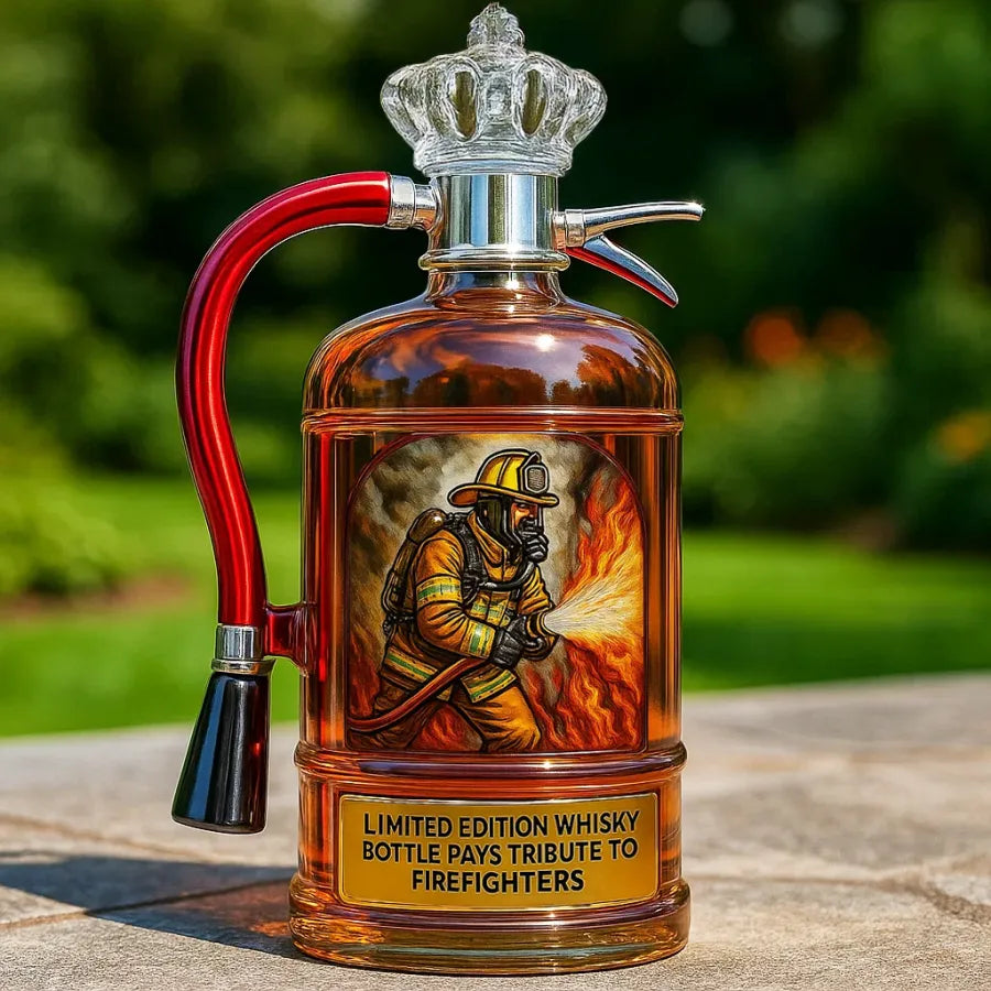 Firefighter Tribute Whiskey Decanter / Empty Whiskey Bottle