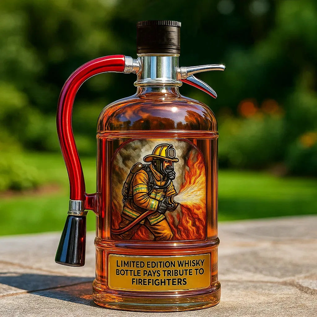 Firefighter Tribute Whiskey Decanter / Empty Whiskey Bottle