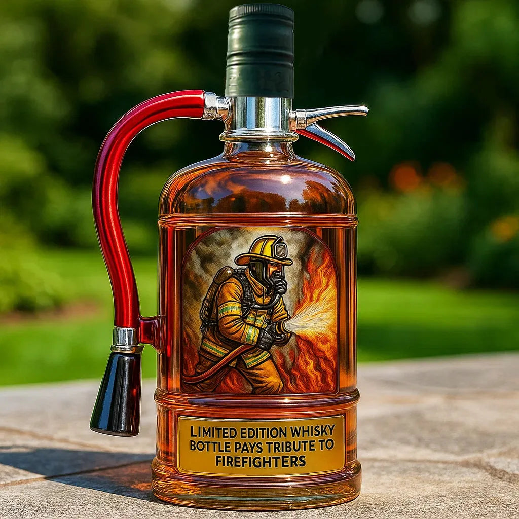 Firefighter Tribute Whiskey Decanter / Empty Whiskey Bottle