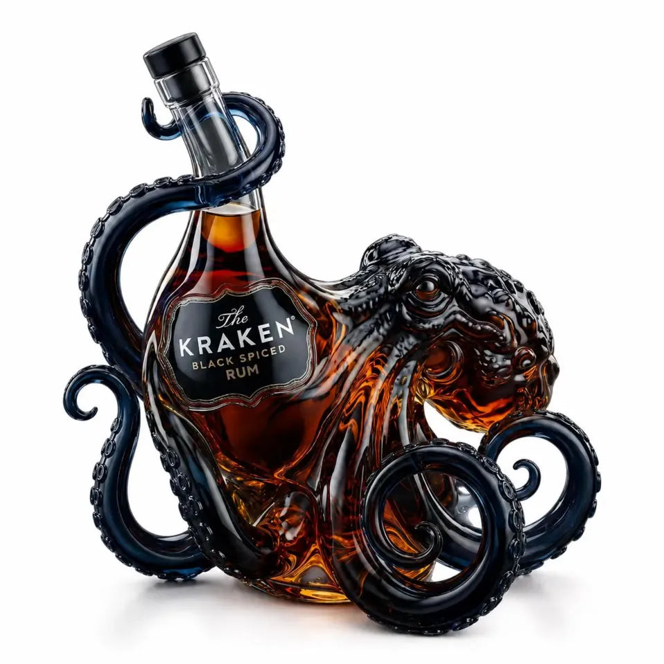 Octopus Glass Decanter Bottle Empty Whiskey Bottle