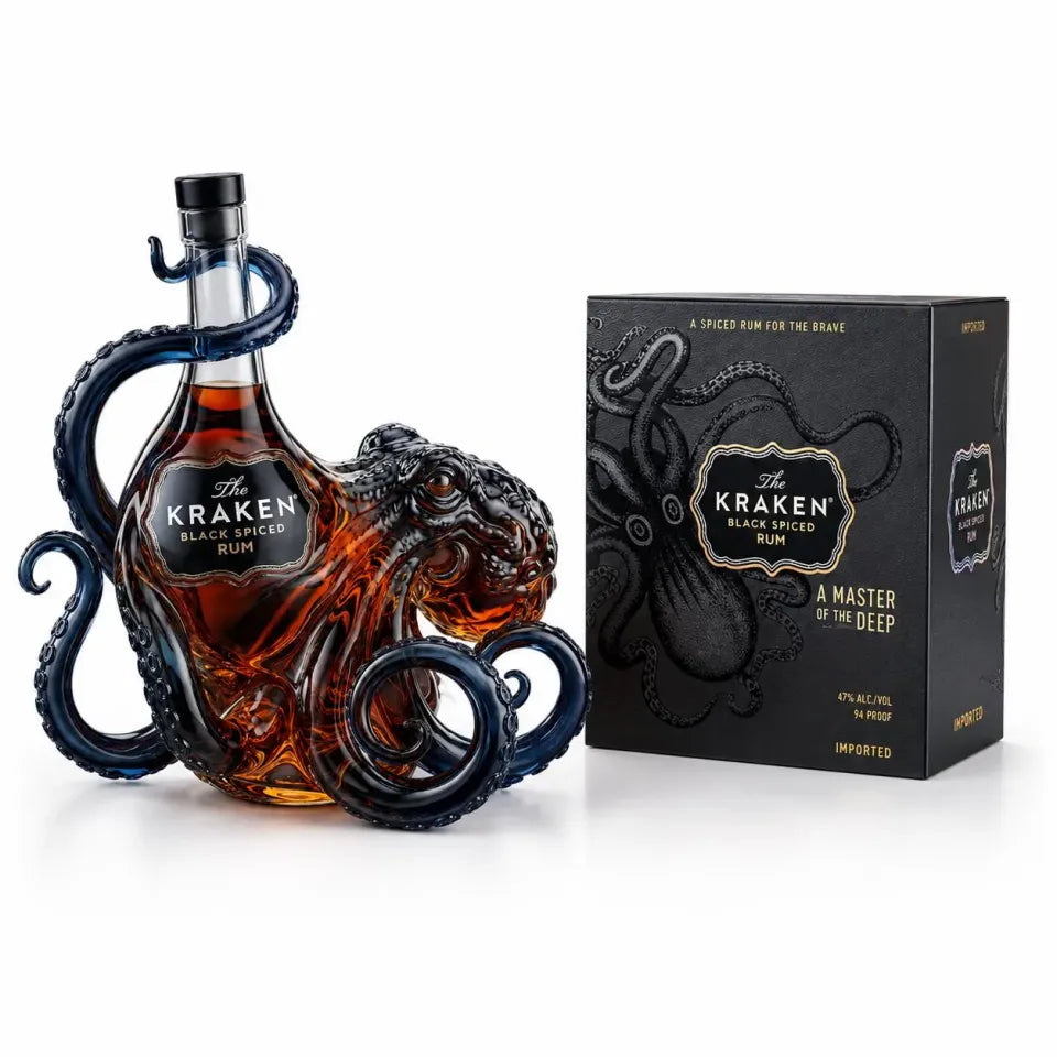 Octopus Glass Decanter Bottle Empty Whiskey Bottle