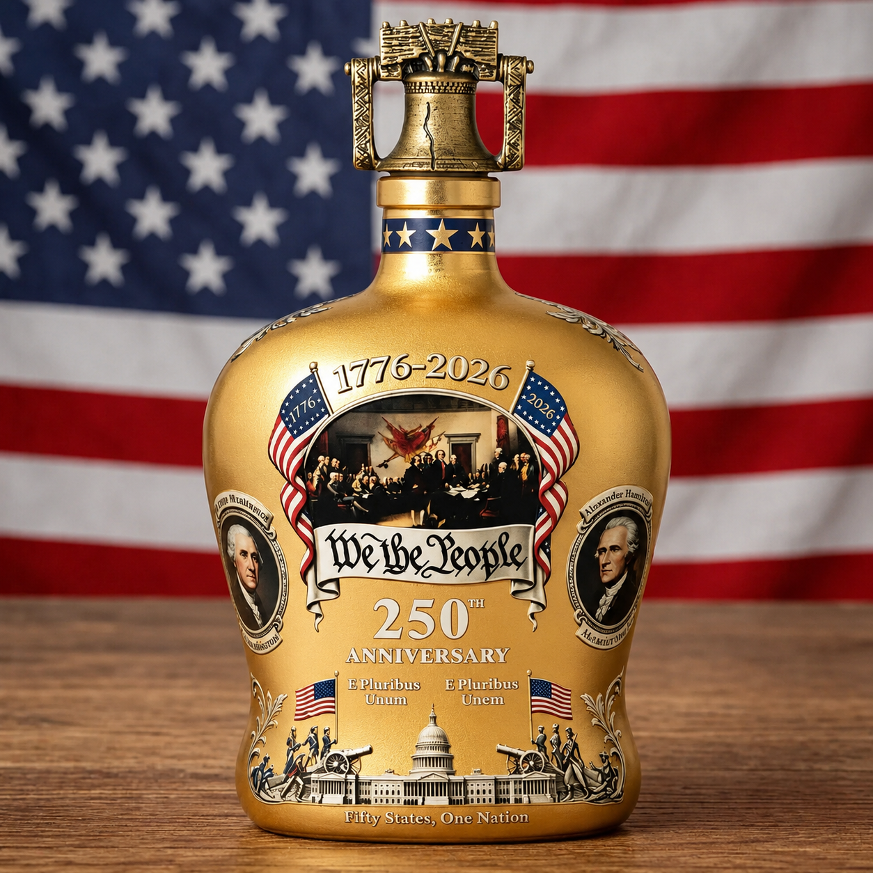 US 250th Anniversary 1776–2026 Edition Glass Bottle