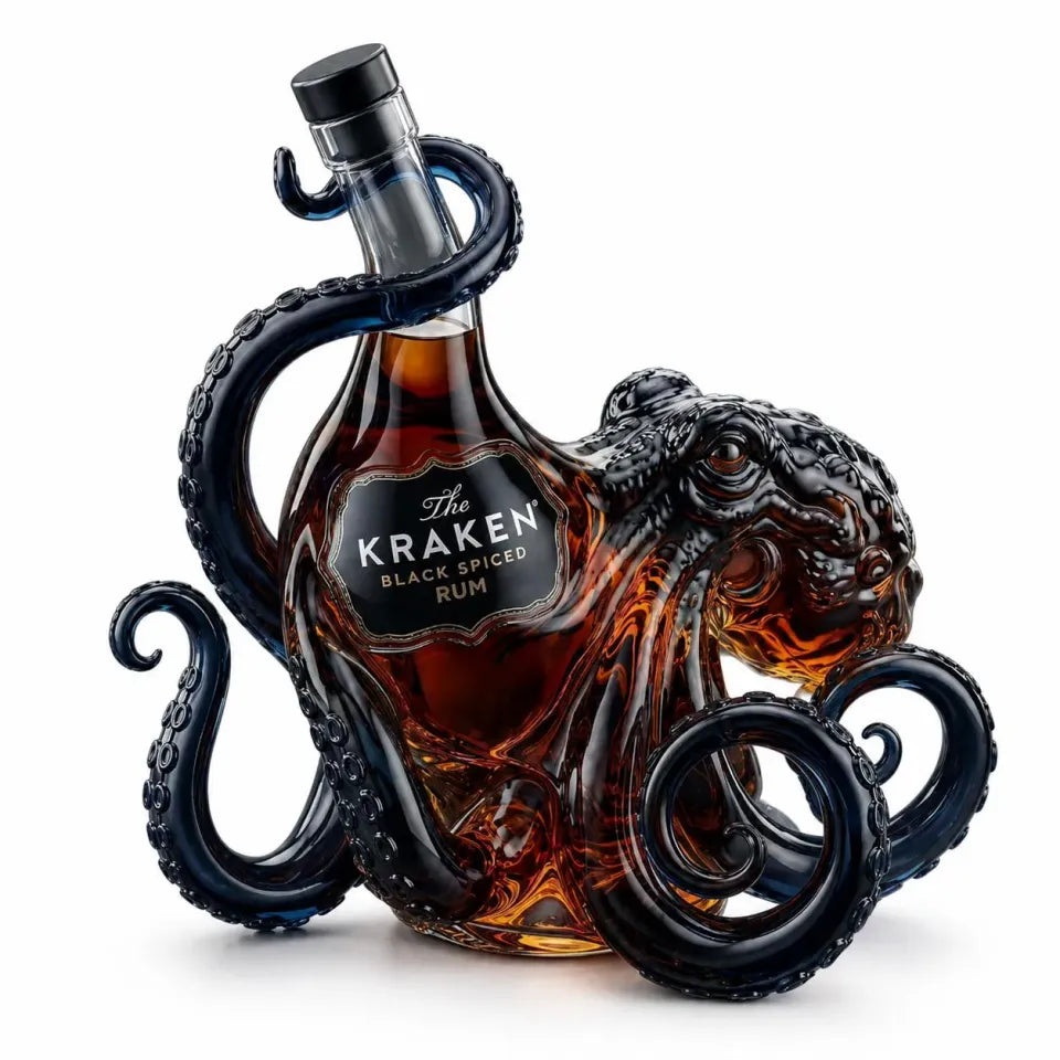 Octopus Glass Decanter Bottle Empty Whiskey Bottle