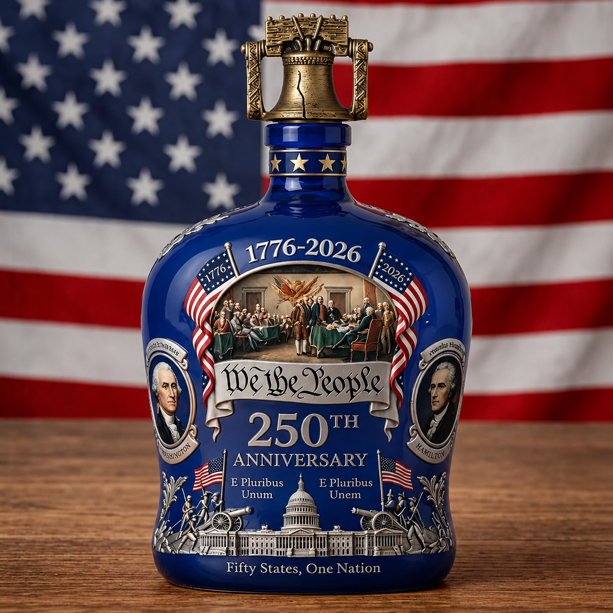 US 250th Anniversary 1776–2026 Edition Glass Bottle