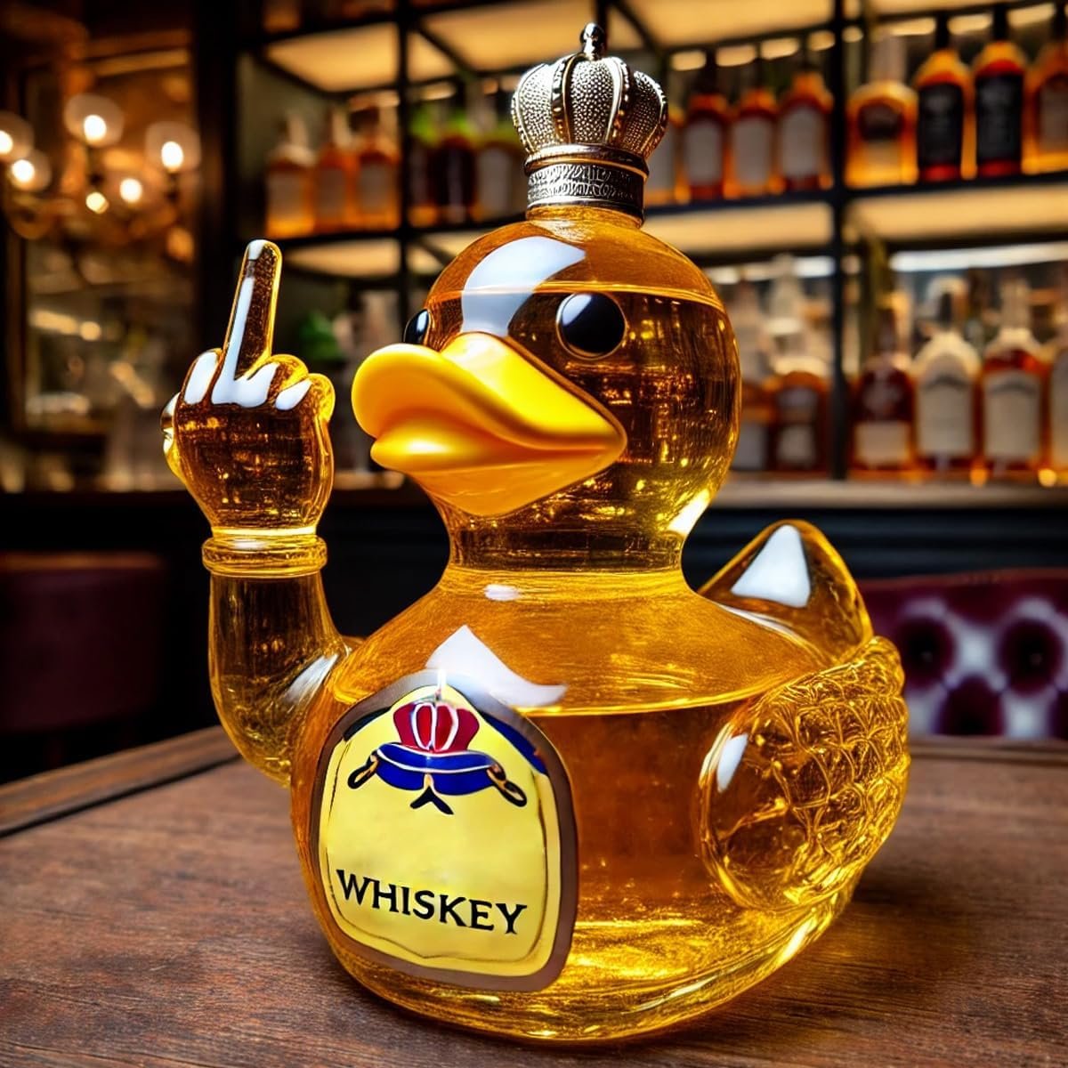 Funny Finger Decanter Duck Bottle