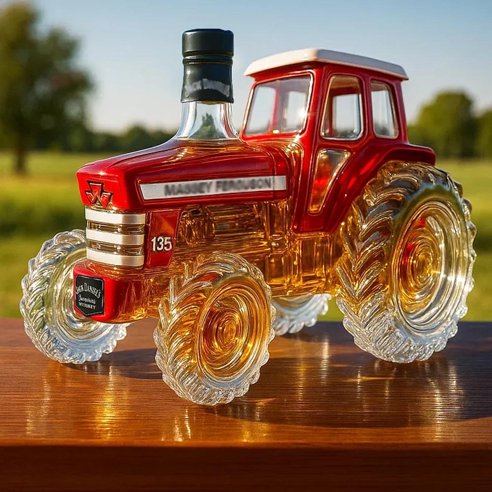 Tractor Shaped Glass Decanter Bottle
