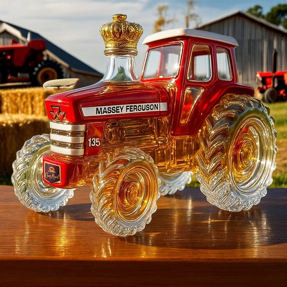 Tractor Shaped Glass Decanter Bottle