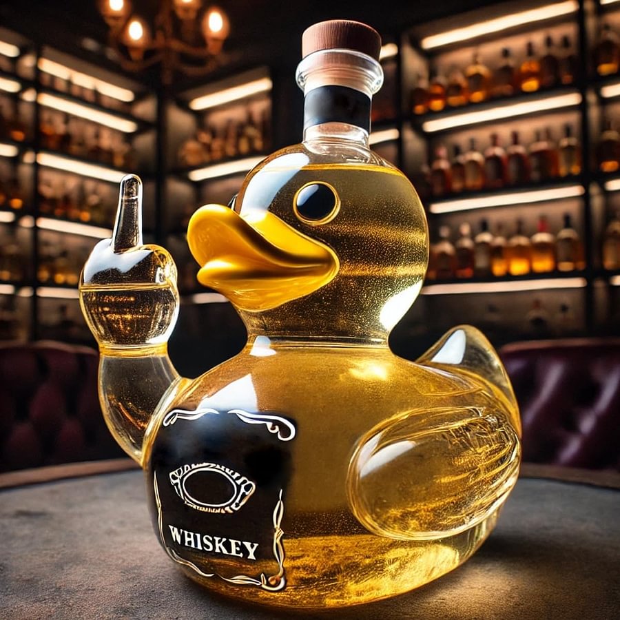 Funny Finger Decanter Duck Bottle