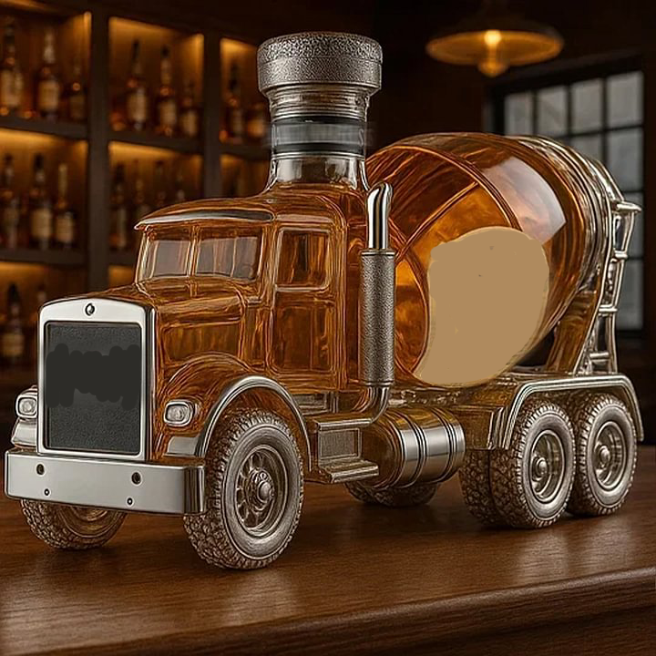 Cement Mixer Truck Whiskey Decanter / Empty Whiskey Bottle