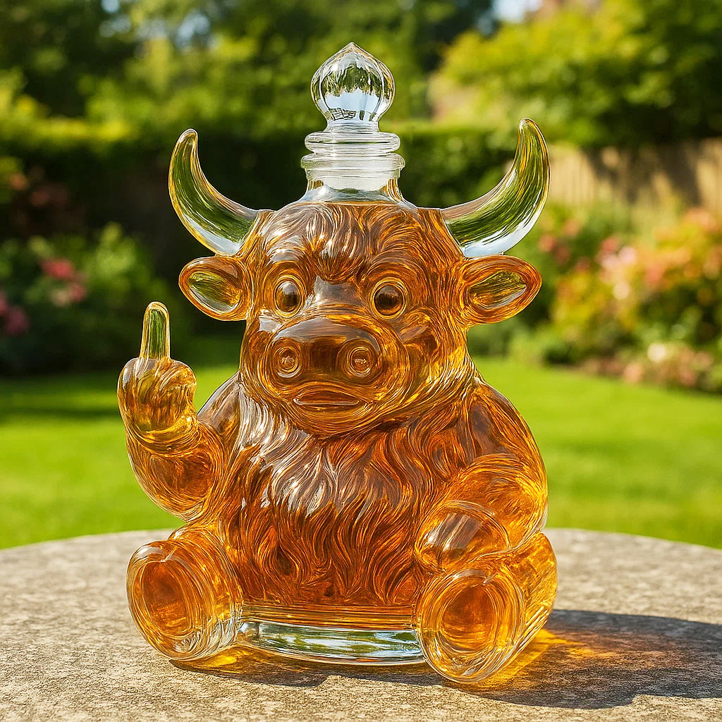 Highland Cow Finger Decanter Bottle