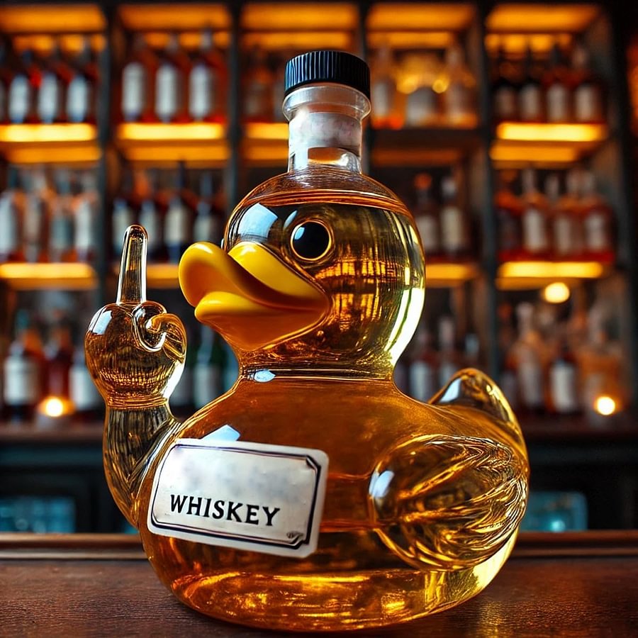 Funny Finger Decanter Duck Bottle