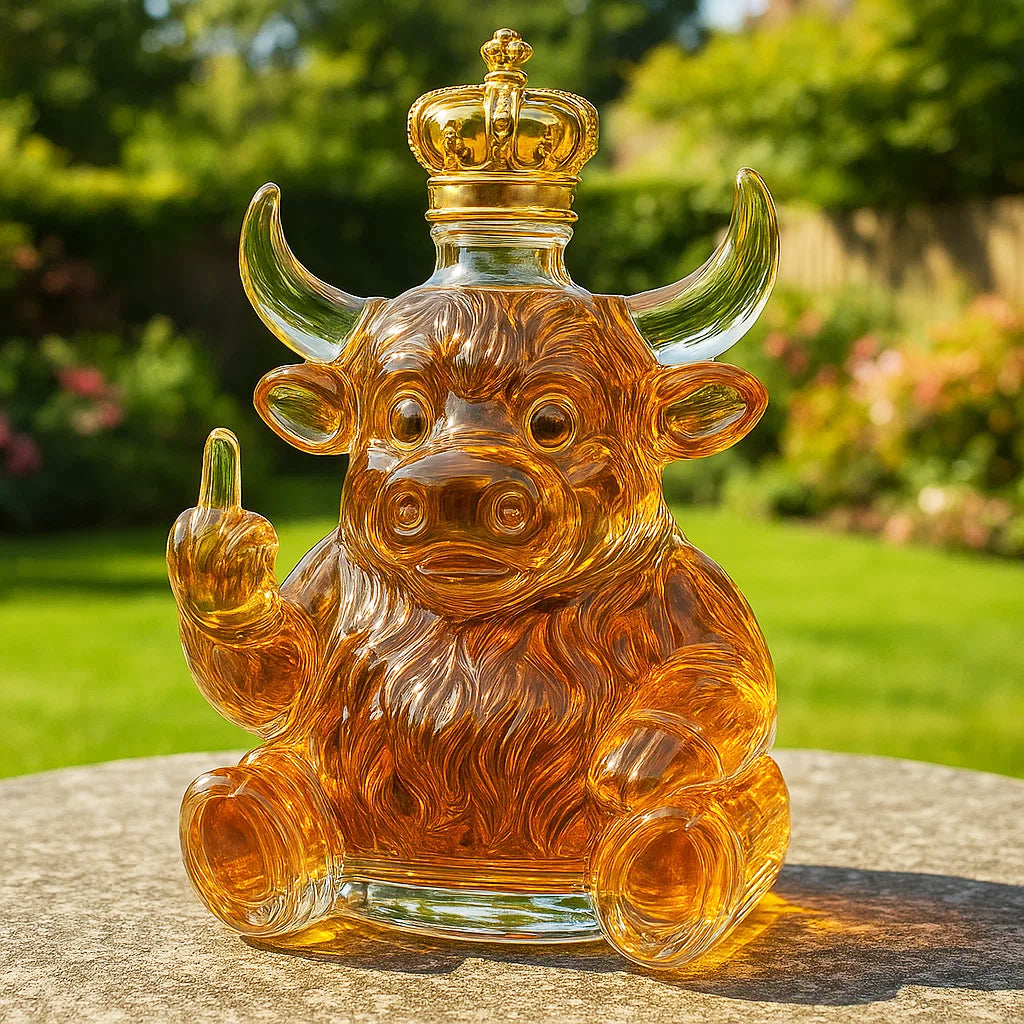 Highland Cow Finger Decanter Bottle