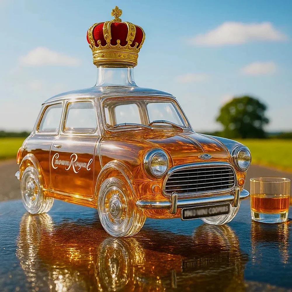 Retro Cooper Car Shape Whiskey Decanter / Empty Whiskey Bottle
