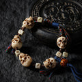 Yak Bone Carved Skull Bracelet Amulet