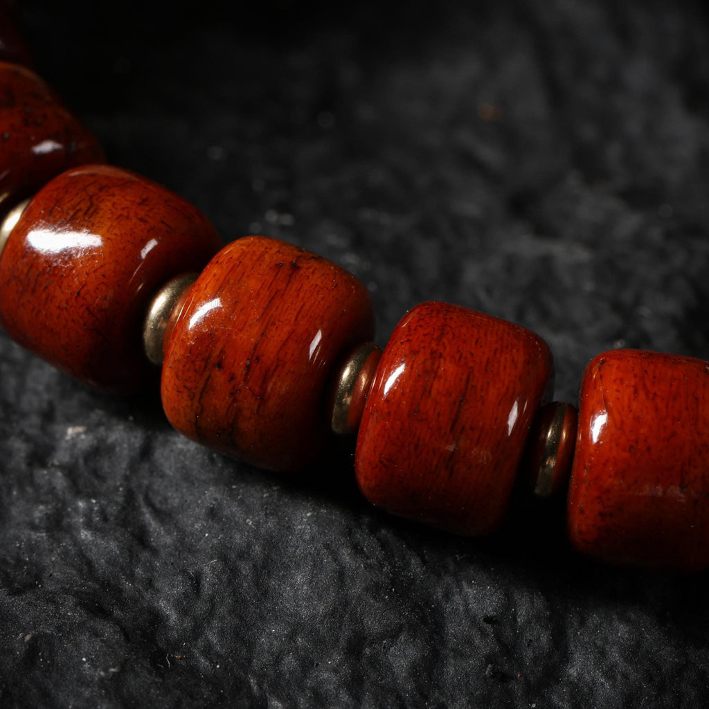 Yak Bone Carved Skull Bracelet Amulet