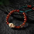 Yak Bone Carved Skull Bracelet Amulet
