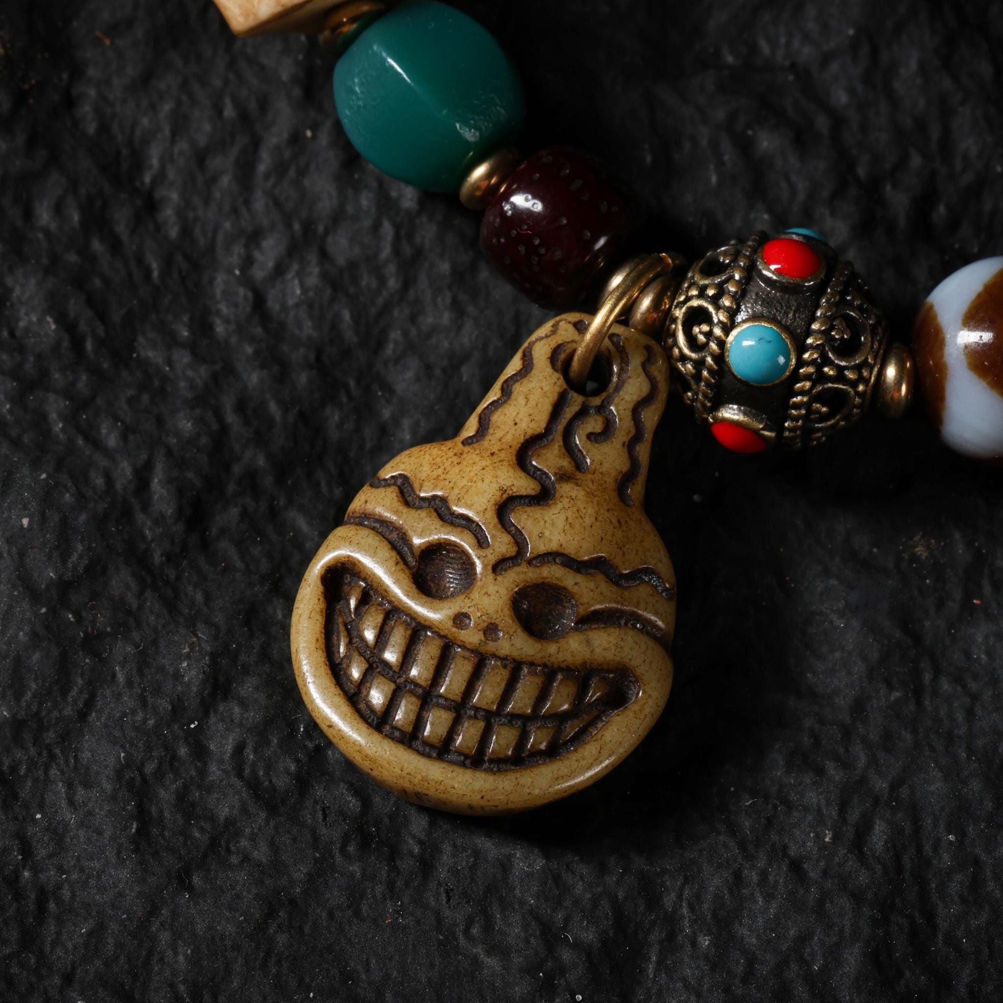 Tibetan Amulet Bone Bracelet