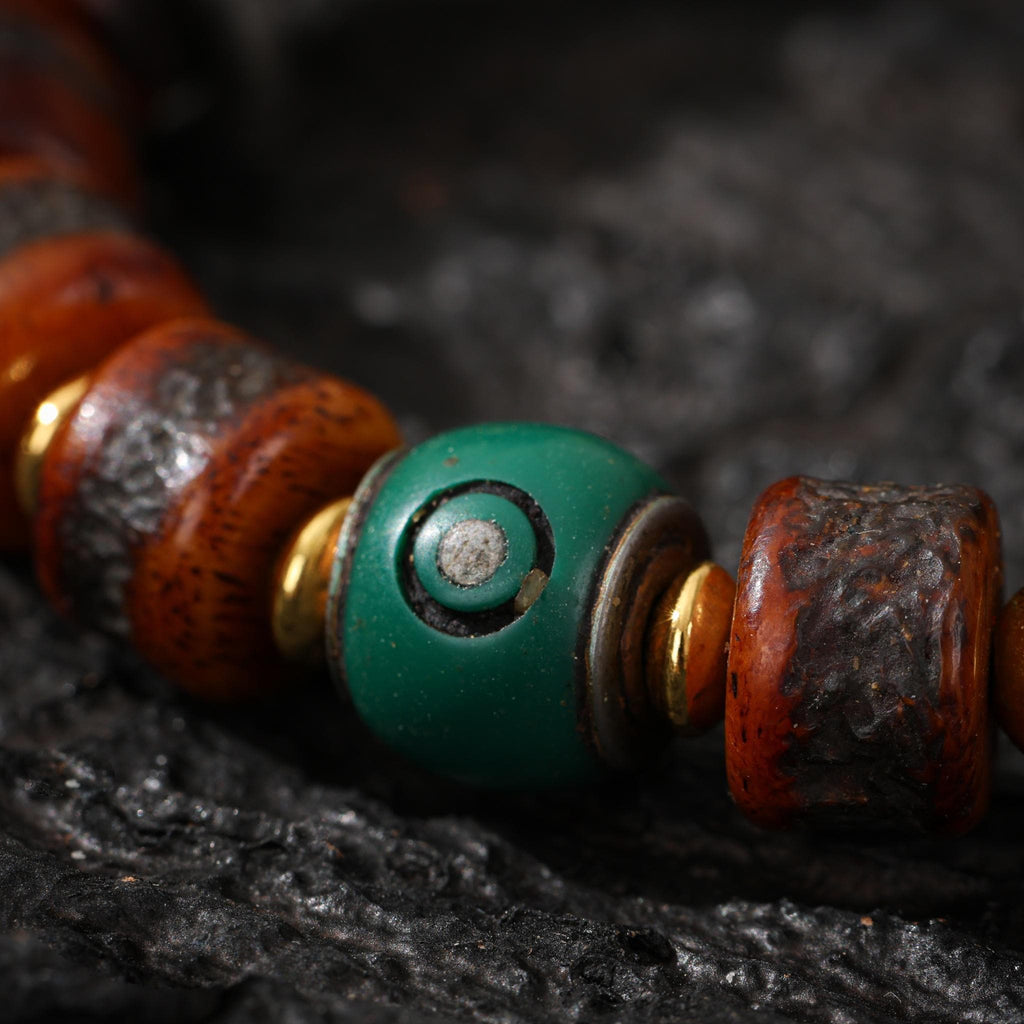 Yak Bone Bracelet with Dzi Accent