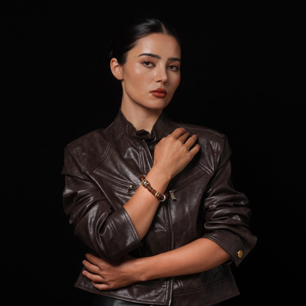 Yak Bone Bracelet with Dzi Accent
