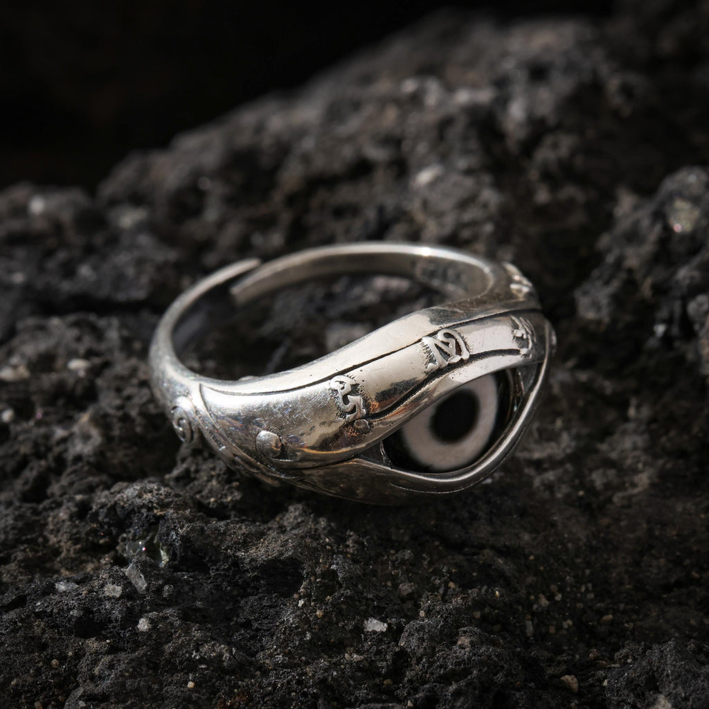 Dzi Ring Sterling Silver Adjustable