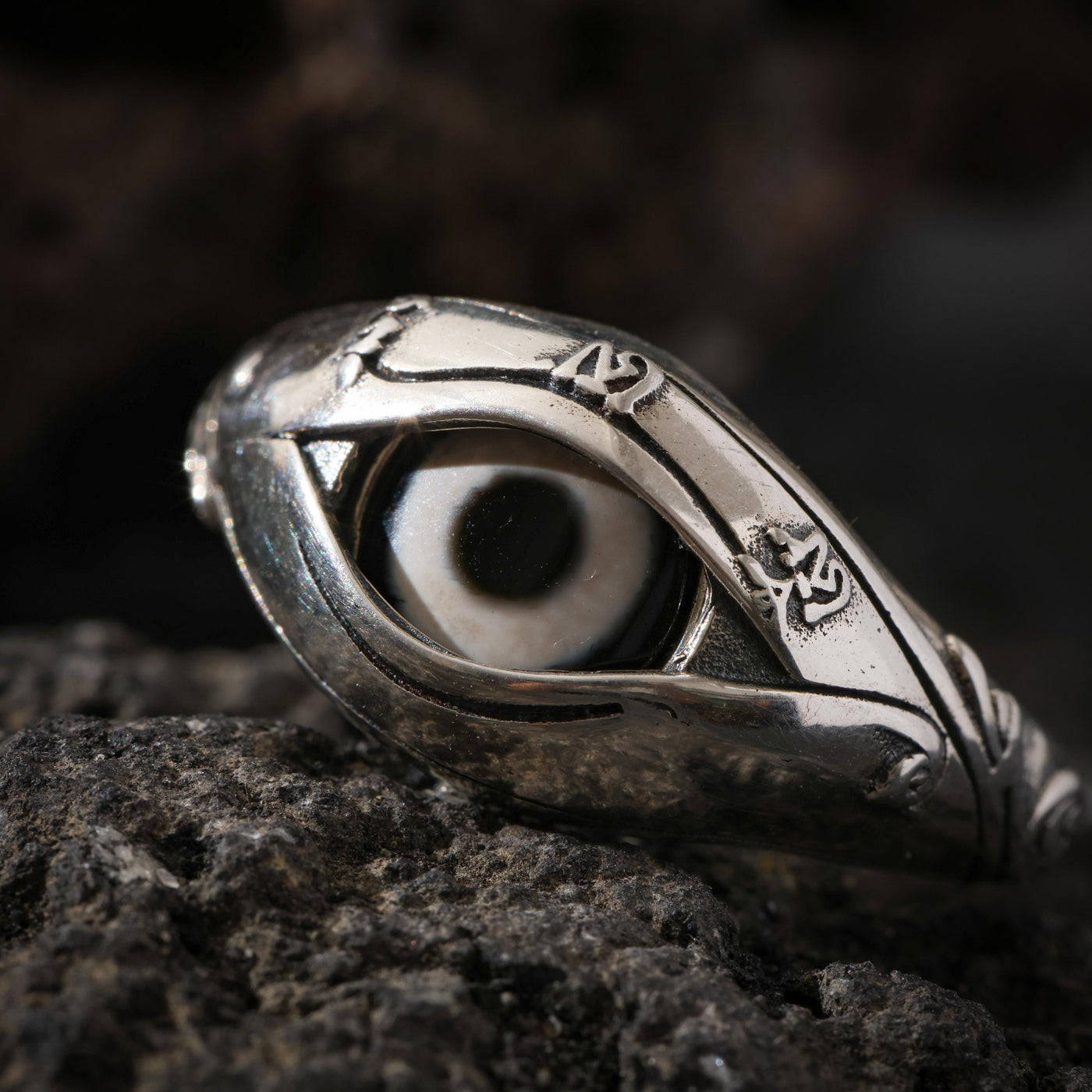 Dzi Ring Sterling Silver Adjustable