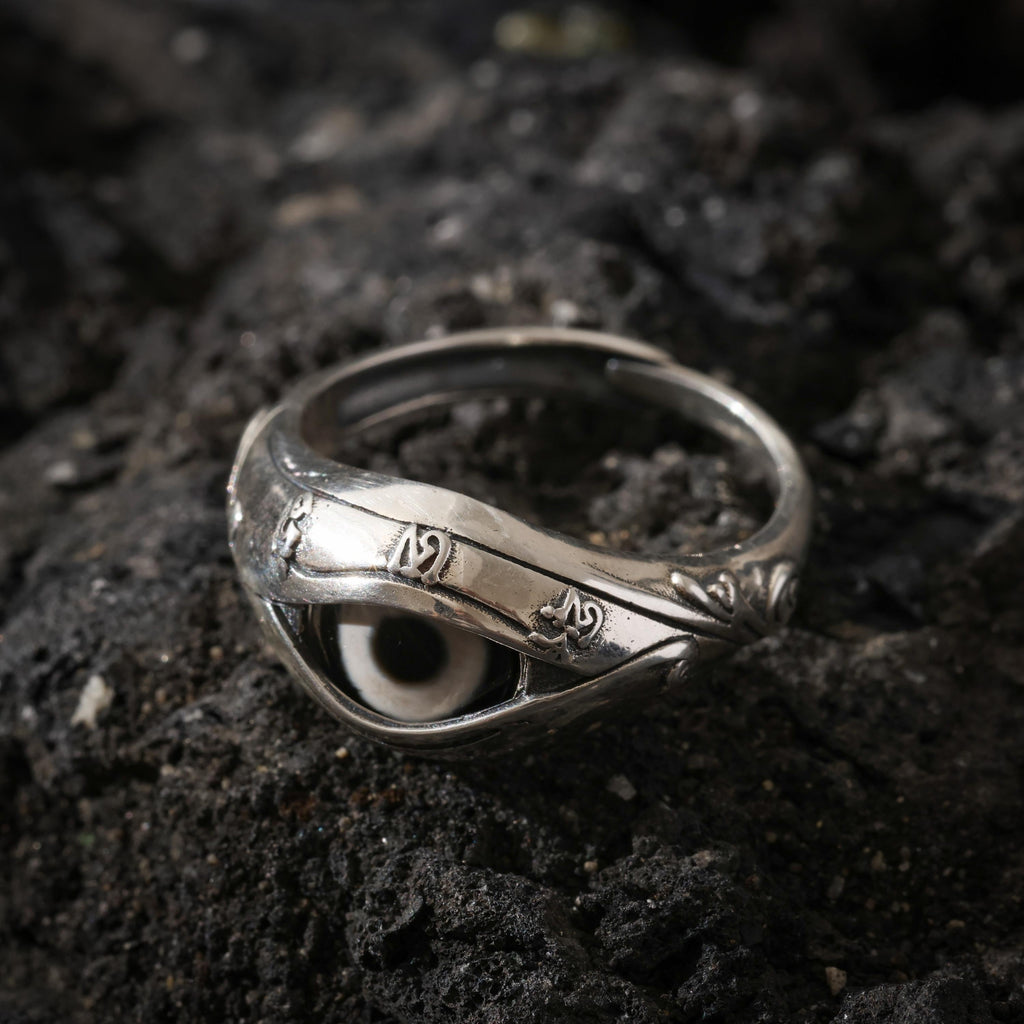 Dzi Ring Sterling Silver Adjustable