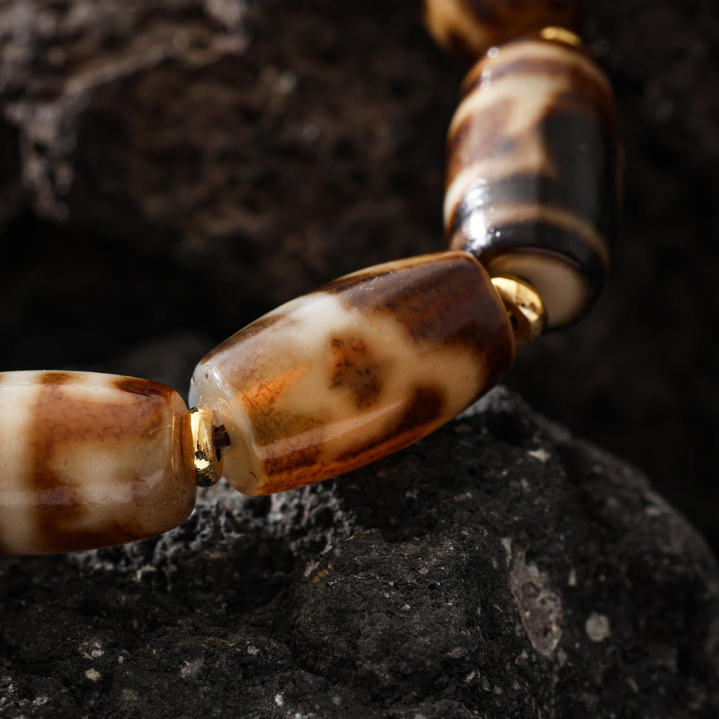 Tibetan Dzi Bracelet Om Accent