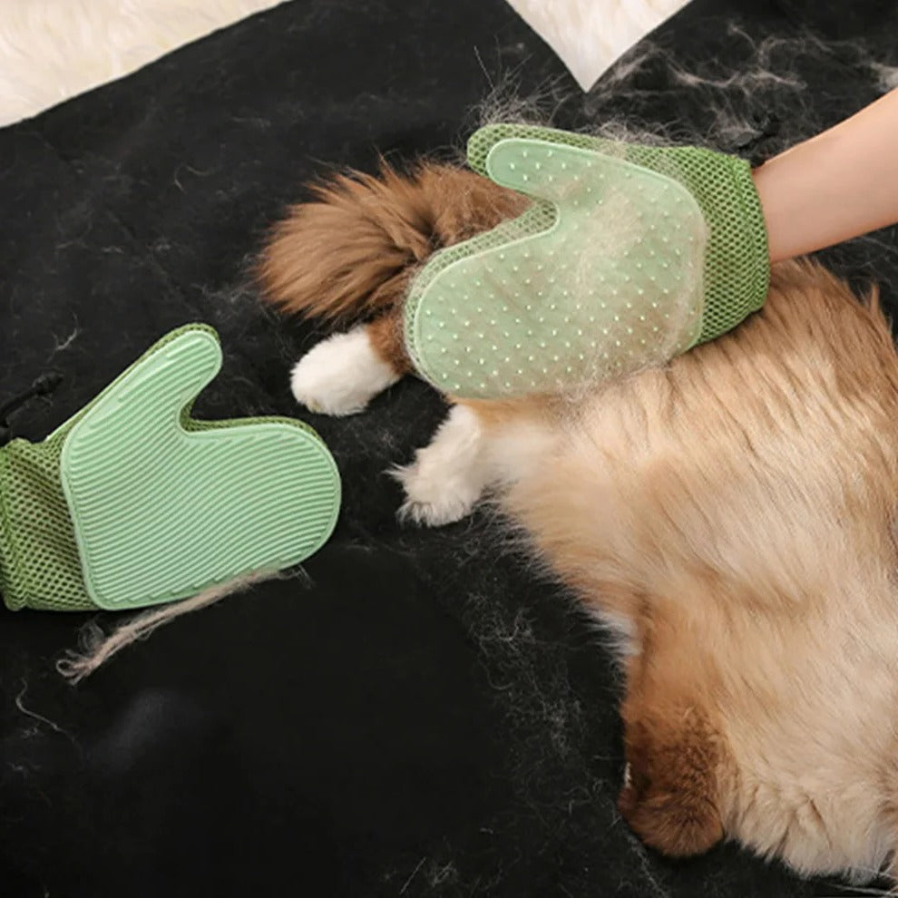 2 in 1 cat glove for grooming